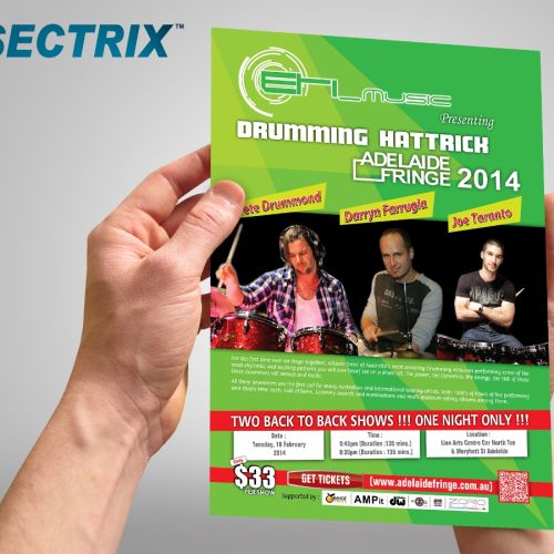 ETI Music Drumming Hattrick Poster